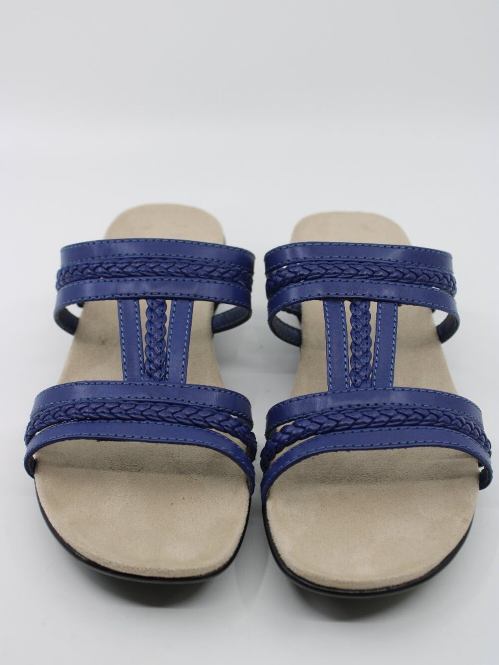 Croft &Barrow NWT Women Sandals Navy 8M Slip on Cushion Casual Open Toe Wedge